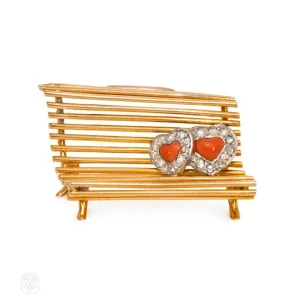 Lovers on bench brooch. Cartier, Paris