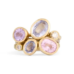 Mauve Sapphire Stack of Three Ring