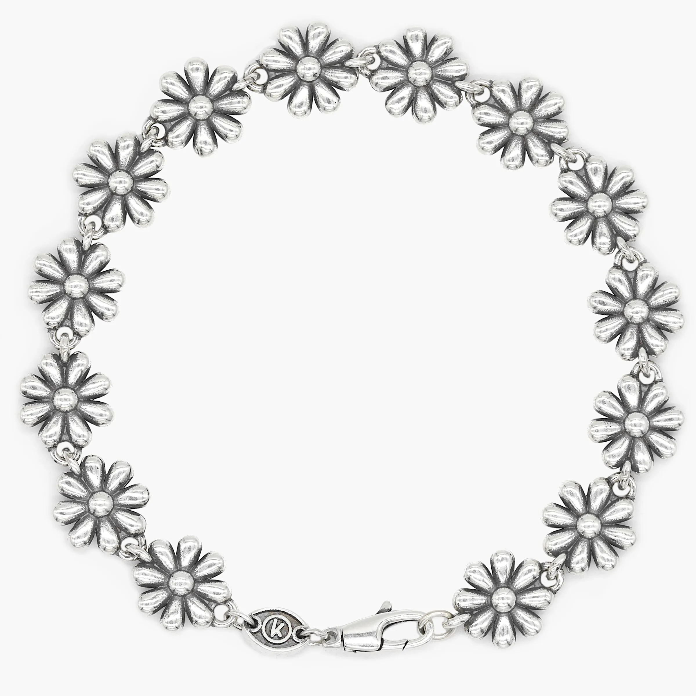 Maxi Daisy Sterling Silver Chain Bracelet