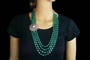 Multi Strand Emerald Beads Necklace With Side Pendant

By Asp Fashion Jewellery