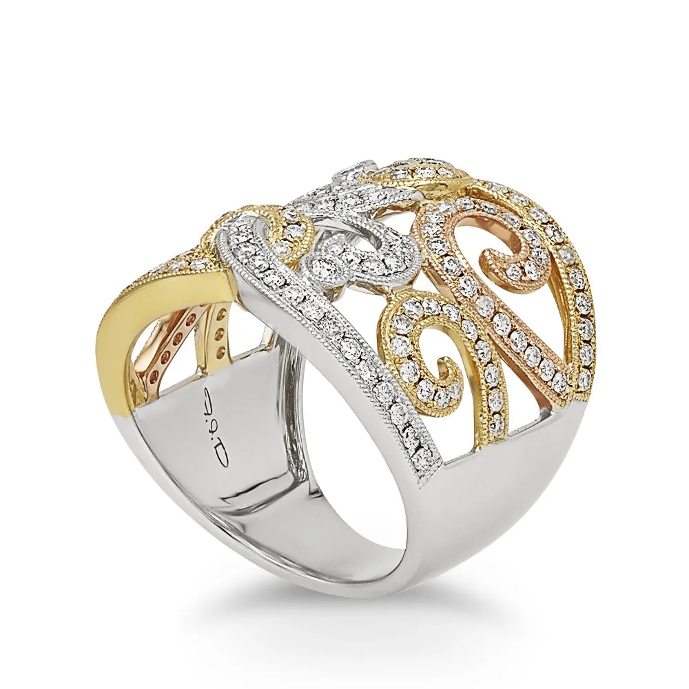 Multigold Swirl Ring