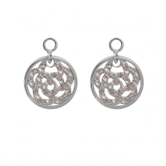 Nikki Lissoni Sparkling Flower 14mm Silver Earring Coins EAC2006S