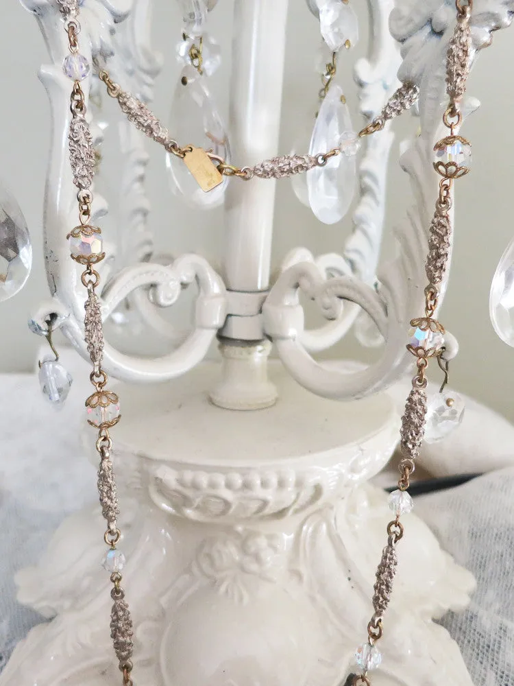 Pearl & Crystal Swag Necklace