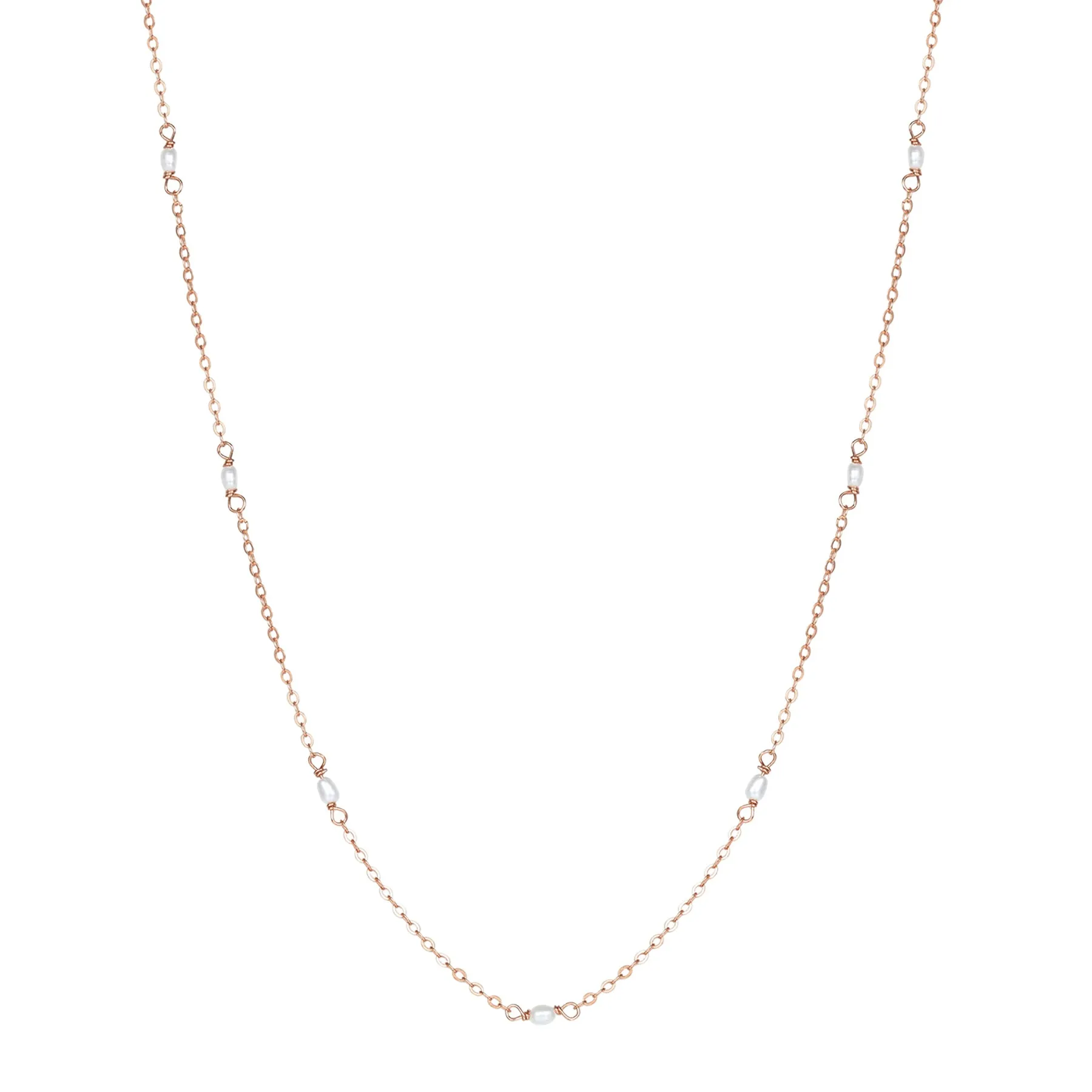 Pearl Chain Necklace Sterling Silver