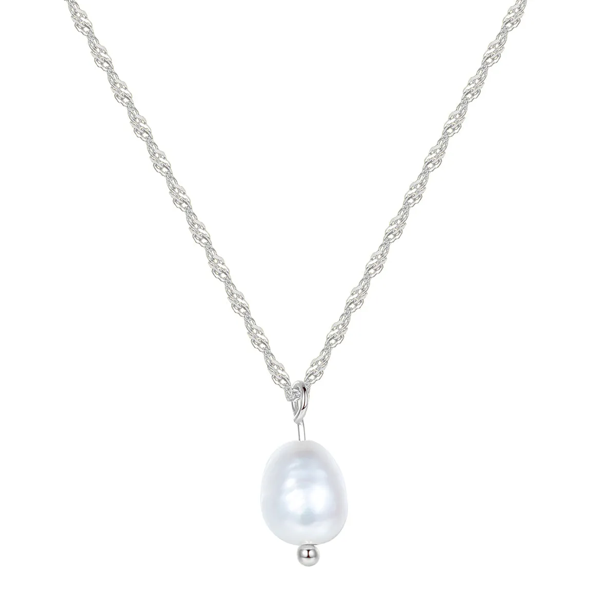 Pearl Pendant Necklace Sterling Silver