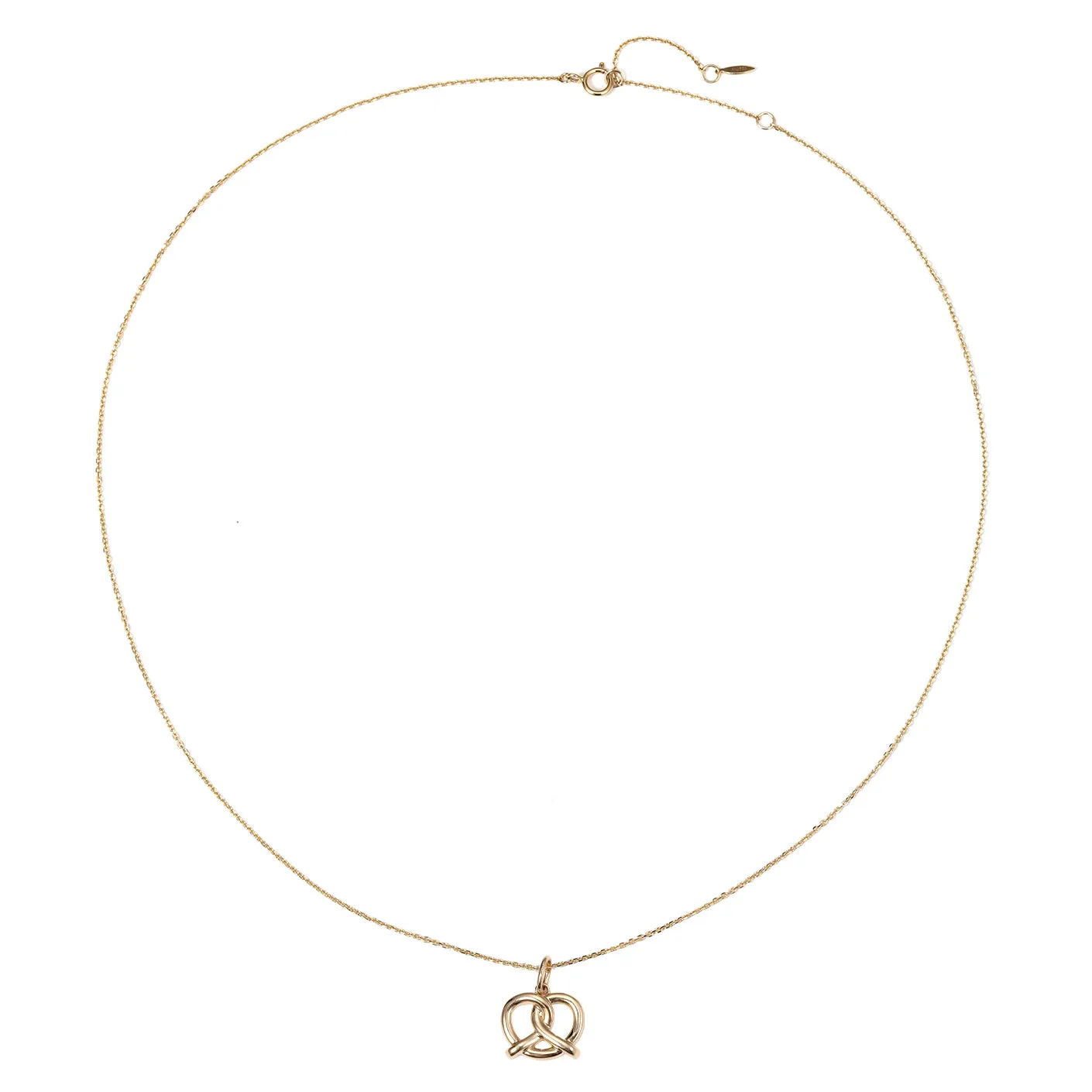 Playful Pretzel Pendant Necklace 14K Gold