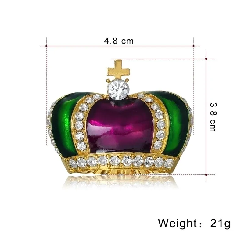 Retro Crown Alloy Inlay Rhinestones Unisex Brooches