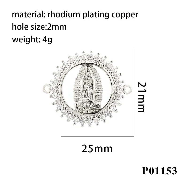 Retro Simple Style Human Copper Plating Inlay Zircon 18k Gold Plated Charms Jewelry Accessories