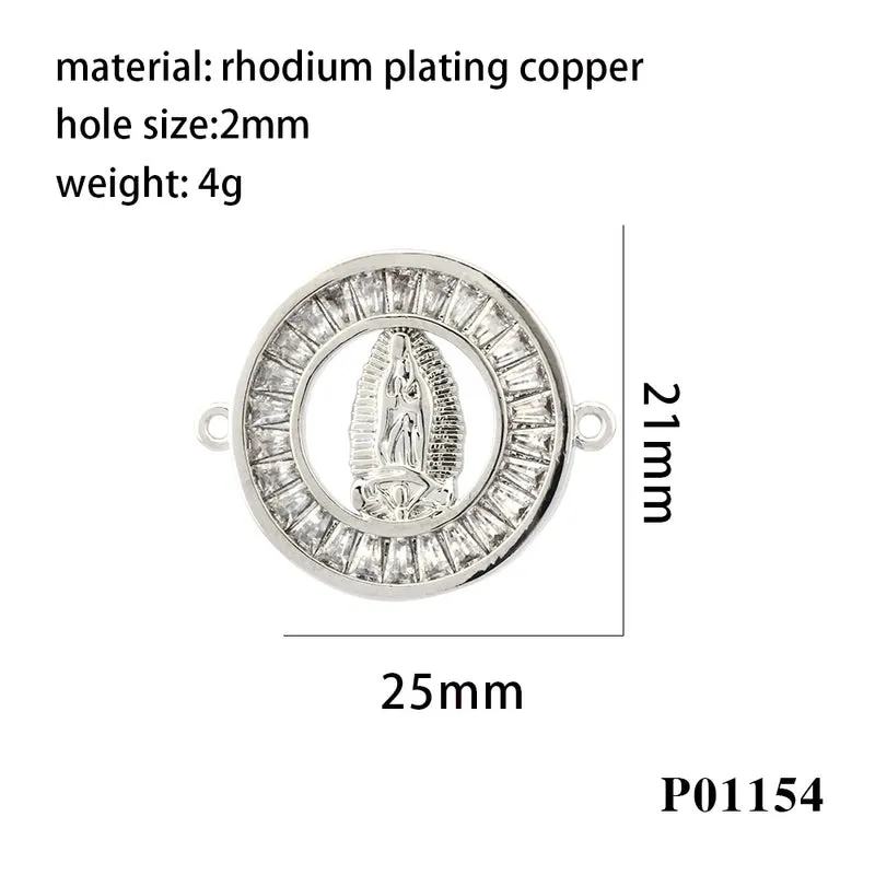 Retro Simple Style Human Copper Plating Inlay Zircon 18k Gold Plated Charms Jewelry Accessories