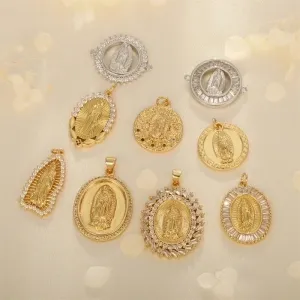 Retro Simple Style Human Copper Plating Inlay Zircon 18k Gold Plated Charms Jewelry Accessories