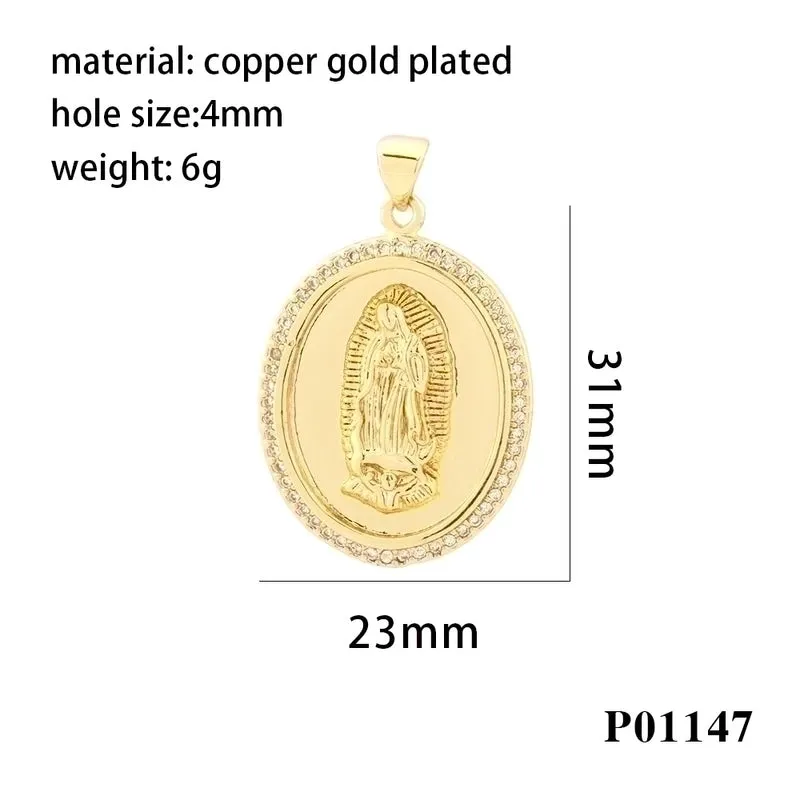 Retro Simple Style Human Copper Plating Inlay Zircon 18k Gold Plated Charms Jewelry Accessories