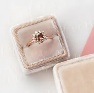 Rose Gold Vintage Rosetta with .80ct Round Peach Sapphire