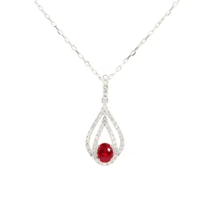 Ruby and Diamond Drop Pendant