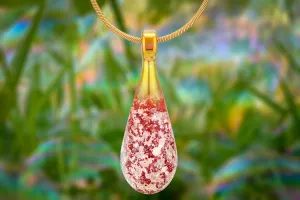 Ruby Drop Pendant with Infused Ash