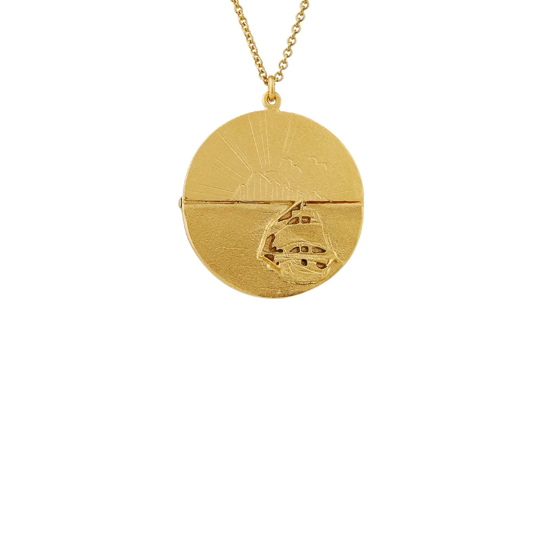 Sail into the Sunset Folding Disc Necklace