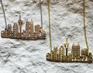 San Antonio Skyline Pendant Necklace