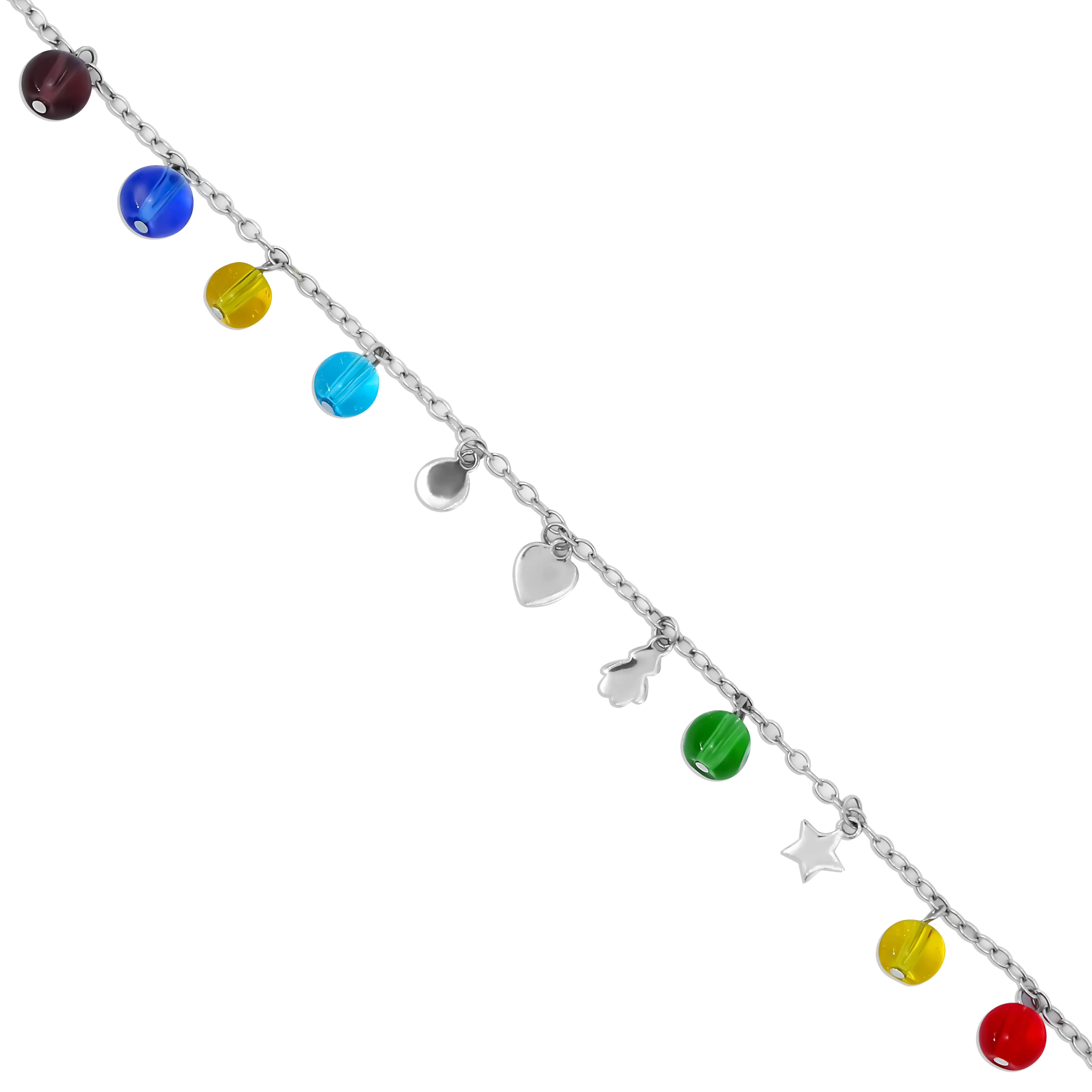 Seven Color Design Women's Colorful Zircon Crystal Chain Bracelets