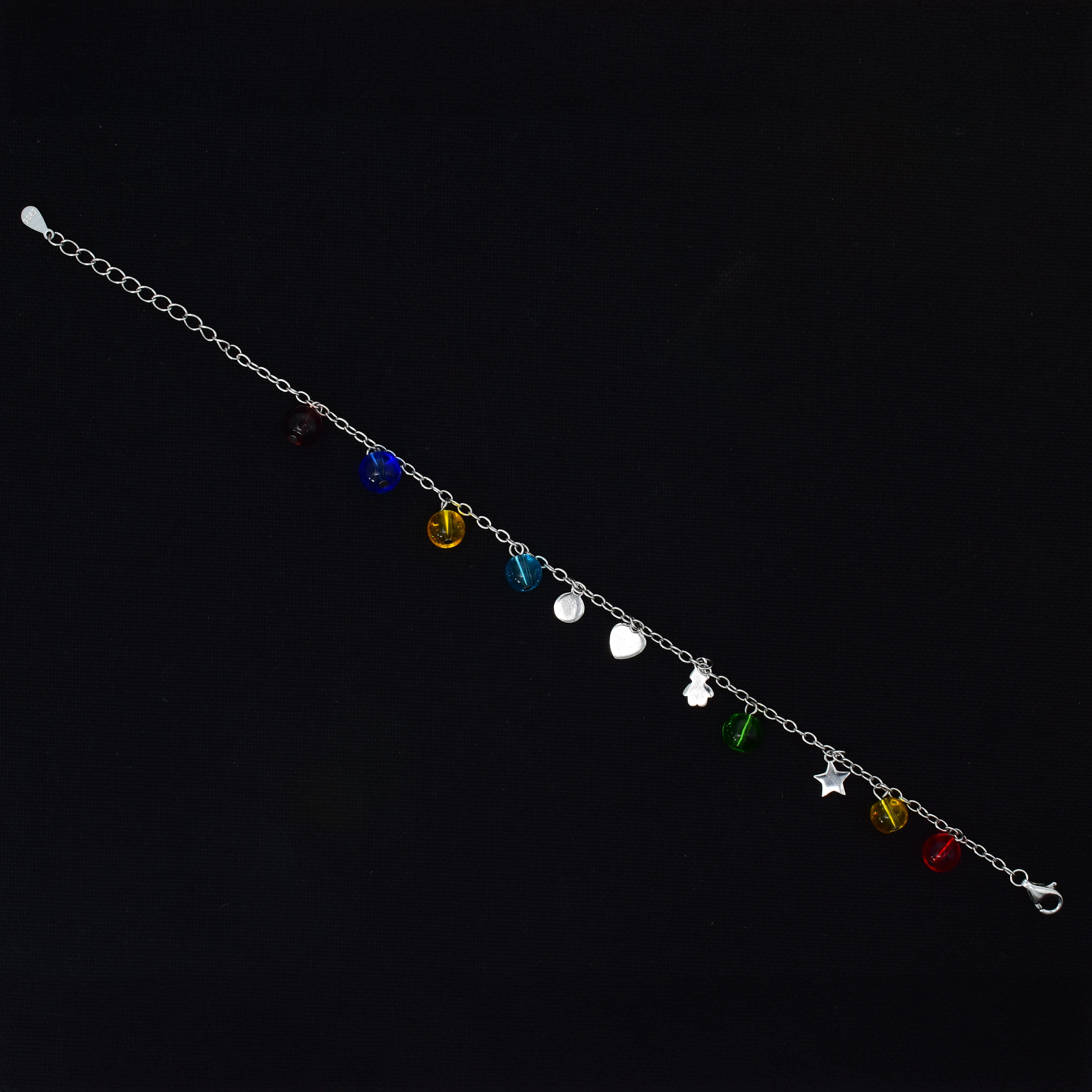 Seven Color Design Women's Colorful Zircon Crystal Chain Bracelets