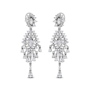 Shanaya Diamond Earrings (11.74 ct Diamonds) in White Gold