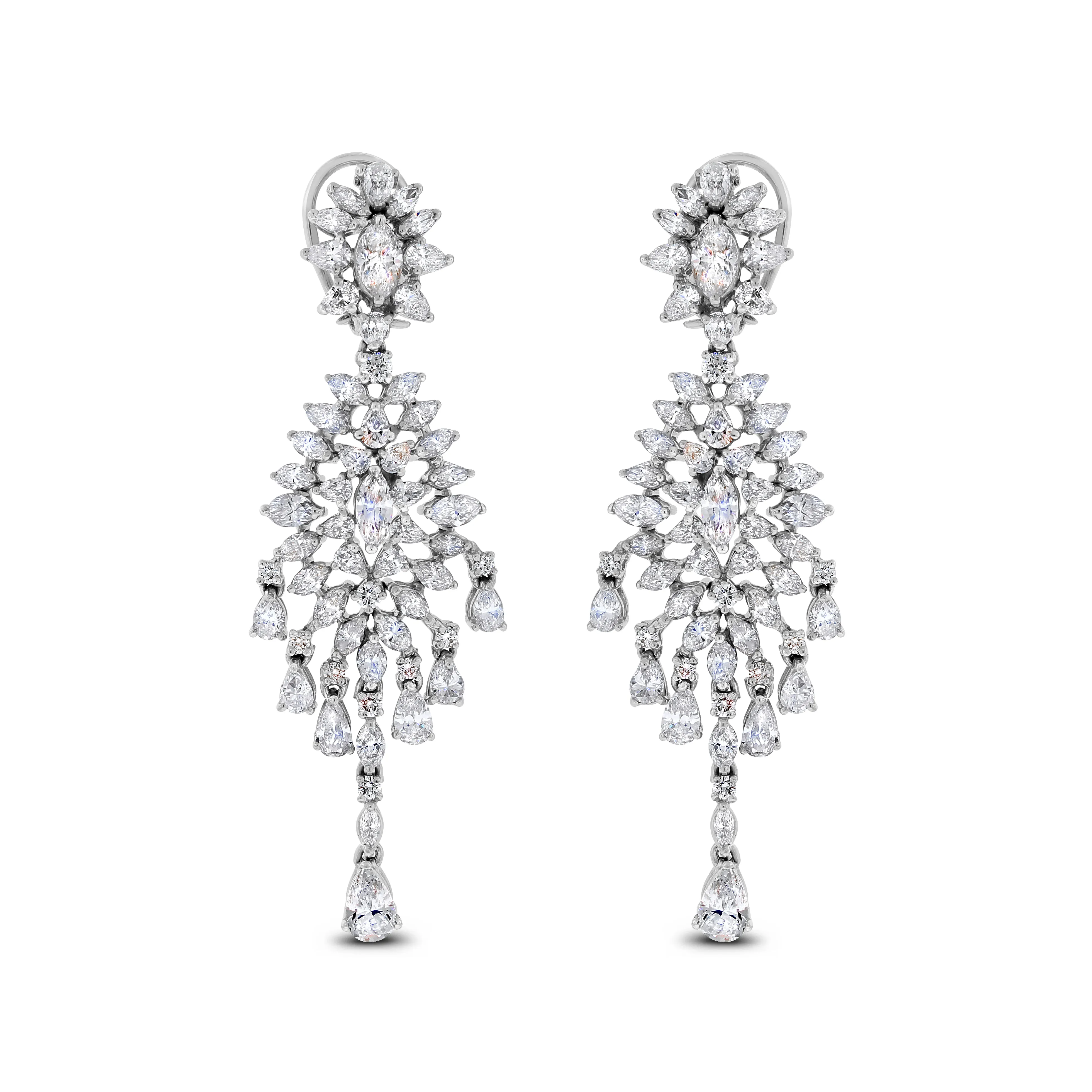 Shanaya Diamond Earrings (11.74 ct Diamonds) in White Gold