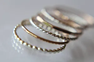 Silver and Rose Gold Stacking Set,6 Ring Set,Stacking Rings,Set,Multi Texture Ring Set,Textured Rings,Stacking Rings Set,Gold Rings,Gift