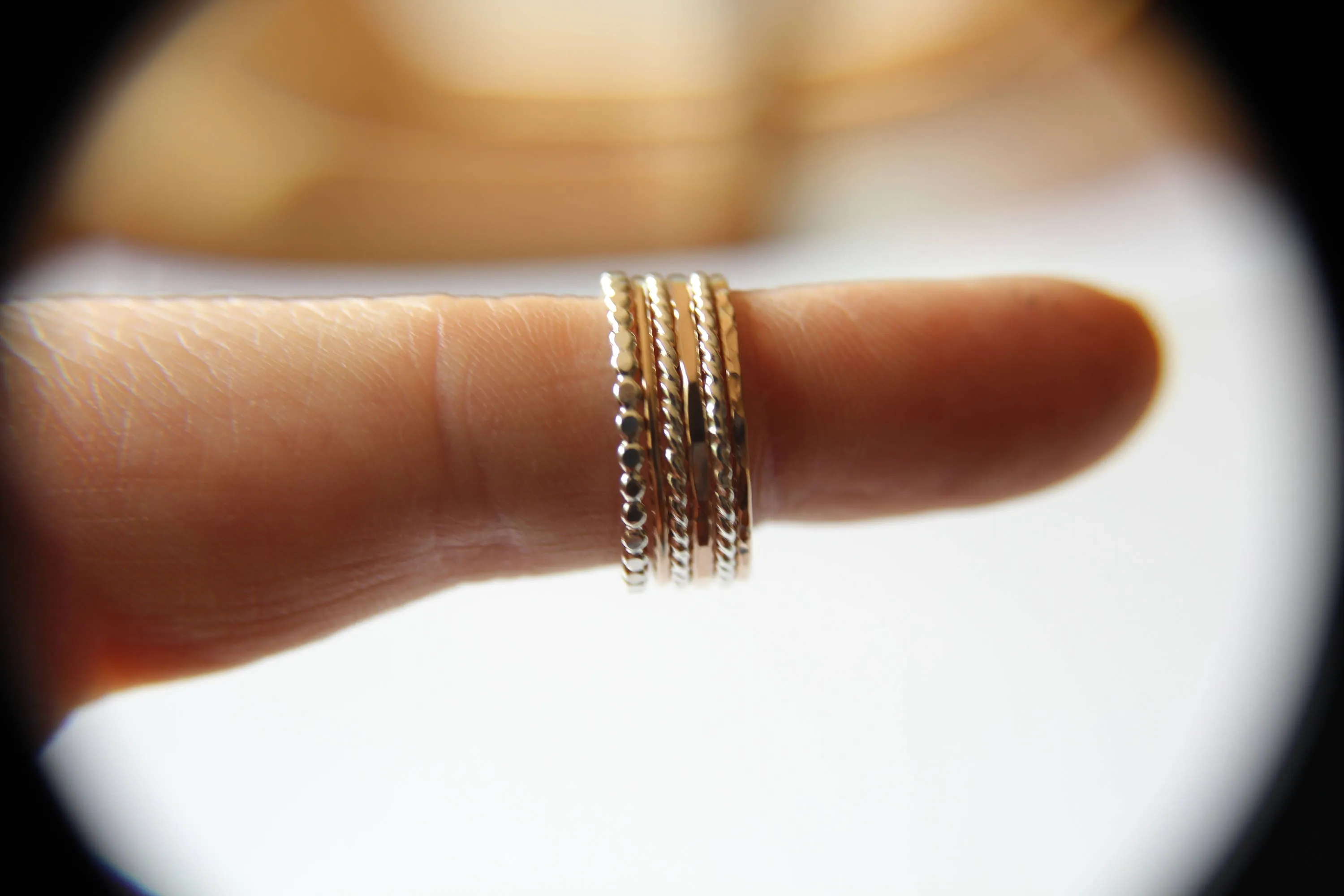 Silver and Rose Gold Stacking Set,6 Ring Set,Stacking Rings,Set,Multi Texture Ring Set,Textured Rings,Stacking Rings Set,Gold Rings,Gift