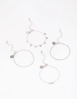 Silver Mini Star Bracelet 4-Pack