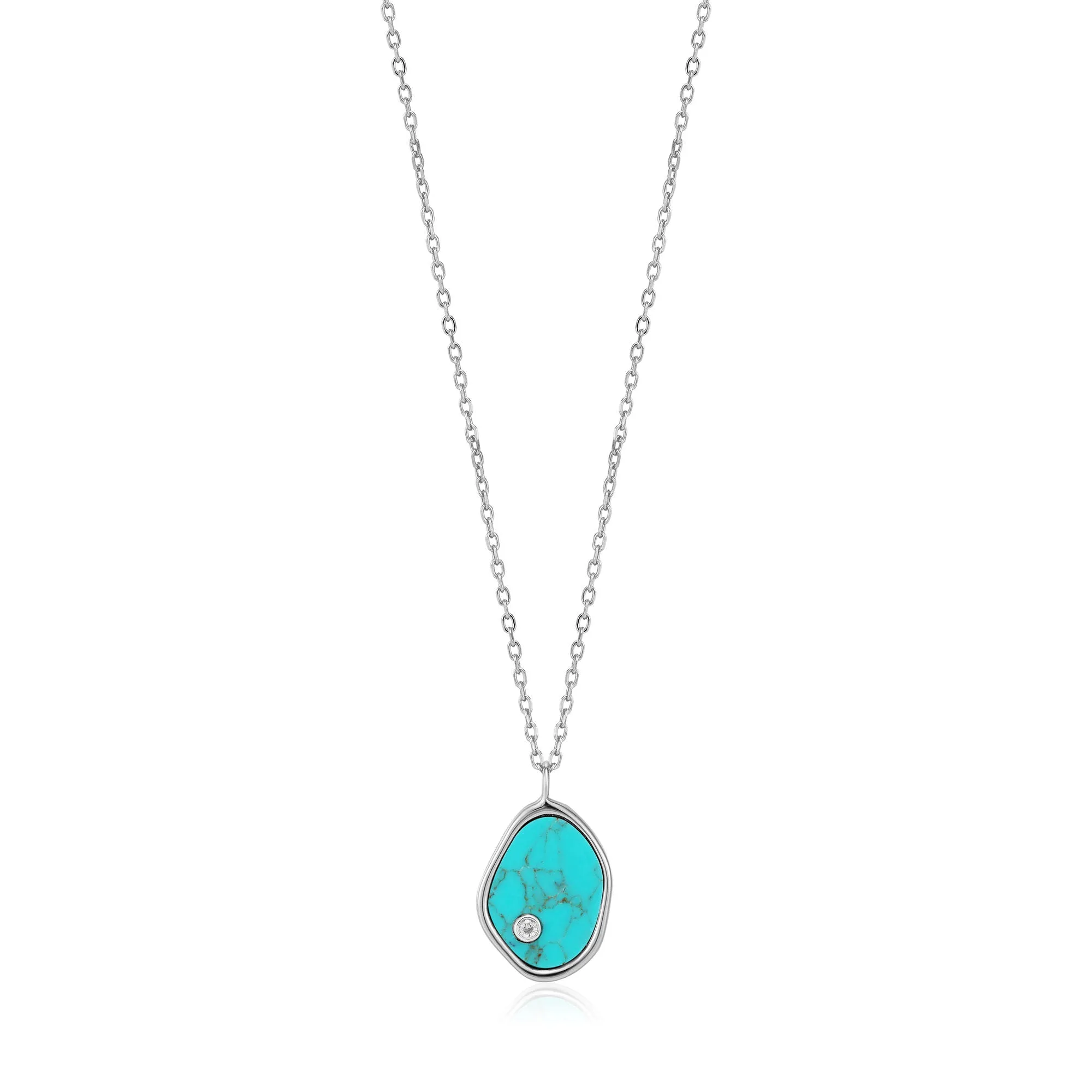 Silver Tidal Turquoise Necklace