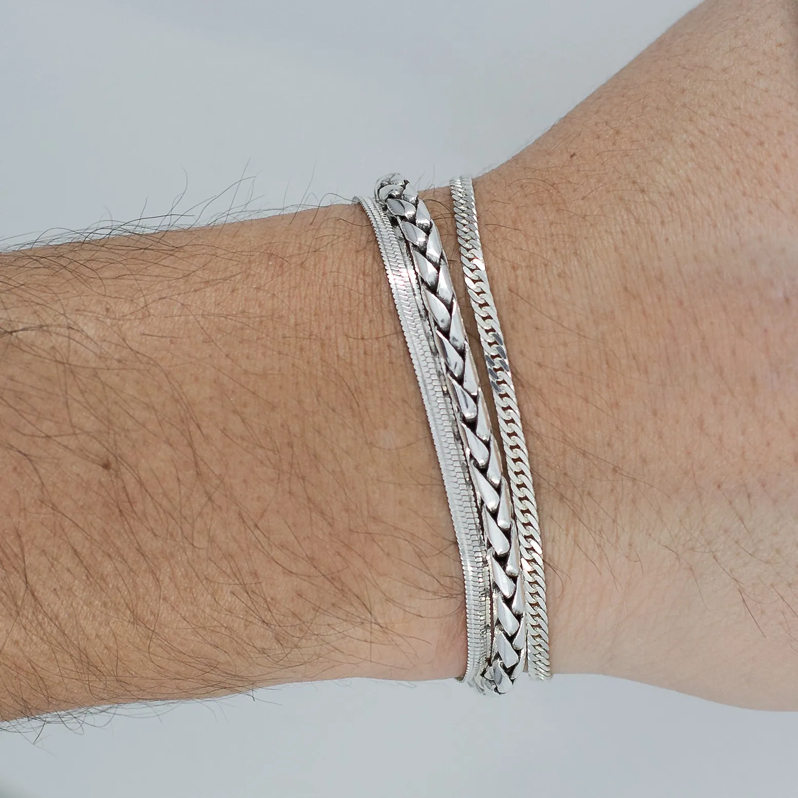 Simple braided men's bracelet