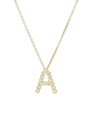 Simple Crystal Initial Necklace