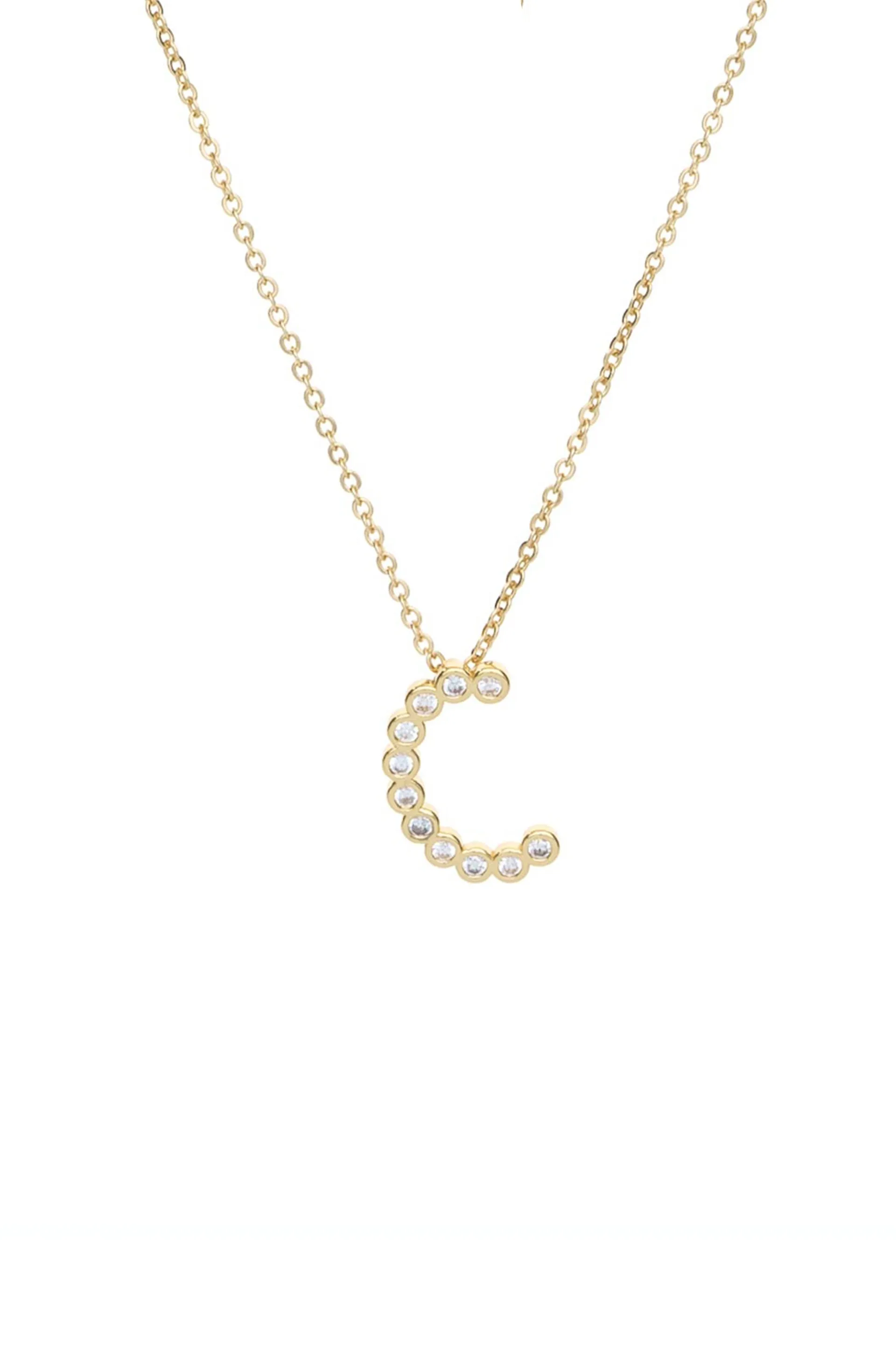 Simple Crystal Initial Necklace