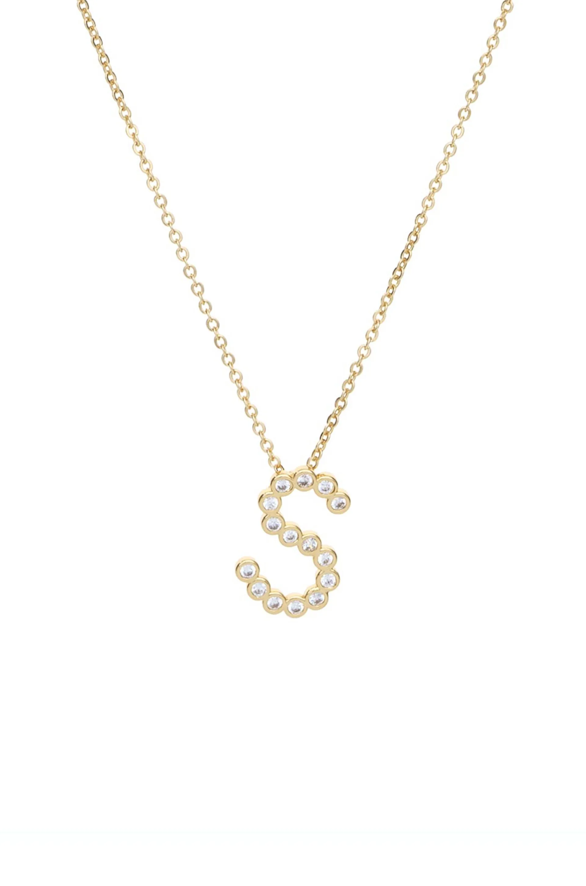 Simple Crystal Initial Necklace