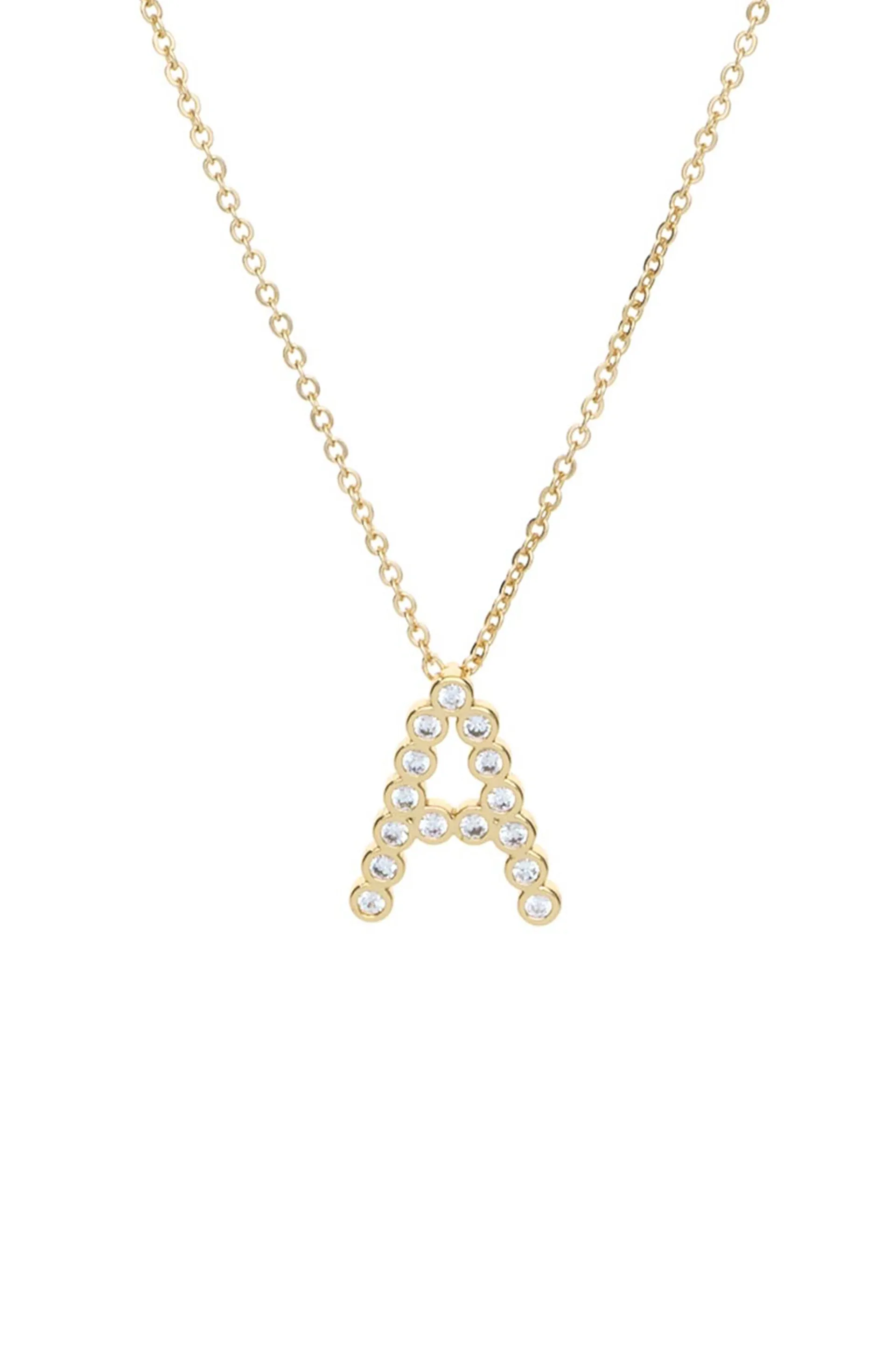 Simple Crystal Initial Necklace