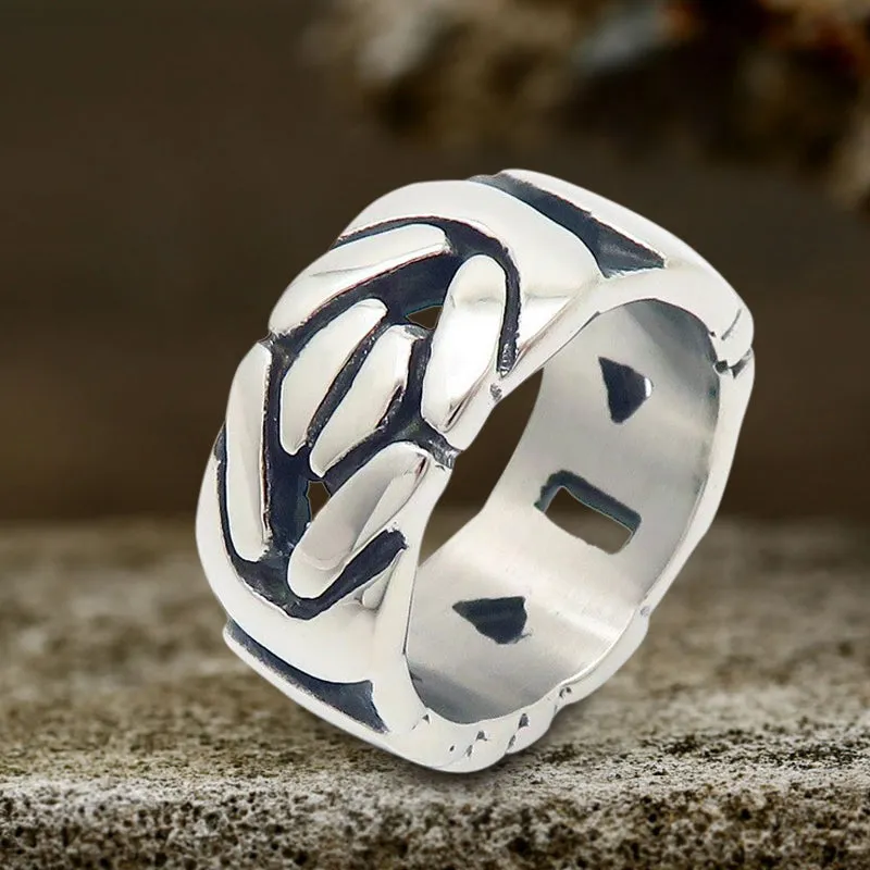 Simple V-shaped Emperor Chain Couple Stainless Steel Ring