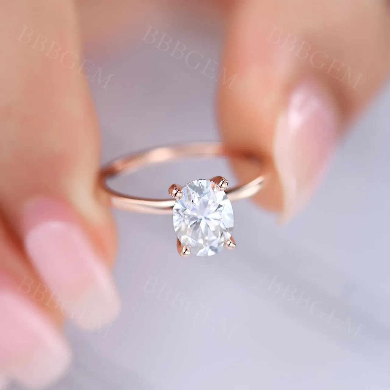 Solitaire Moissanite Engagement Ring Charles & Colvard Simply Antique Design