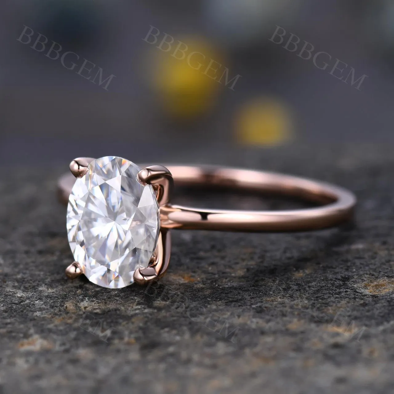 Solitaire Moissanite Engagement Ring Charles & Colvard Simply Antique Design