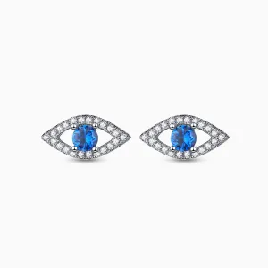 Sparkling Evil Eye Stud Earrings