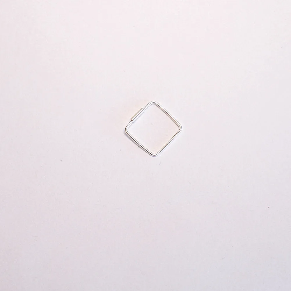 Square Simple Sterling Silver Nose Rings