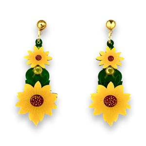 Sunflower art deco 🌻 - earrings - Set of 2