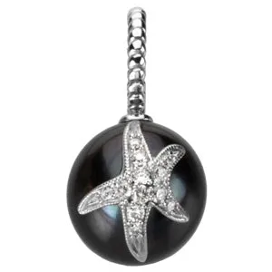 Tahitian Cultured Pearl with Diamond Starfish Pendant