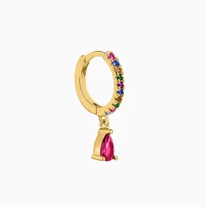 Tear Multicolor Hoop Piercing Gold