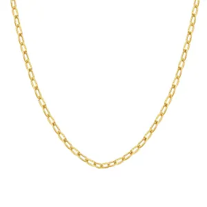 Textured Link Chain Necklace Gold