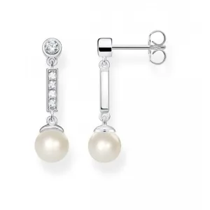 Thomas Sabo White Zirconia Pearl Drop Earrings H2092-167-14