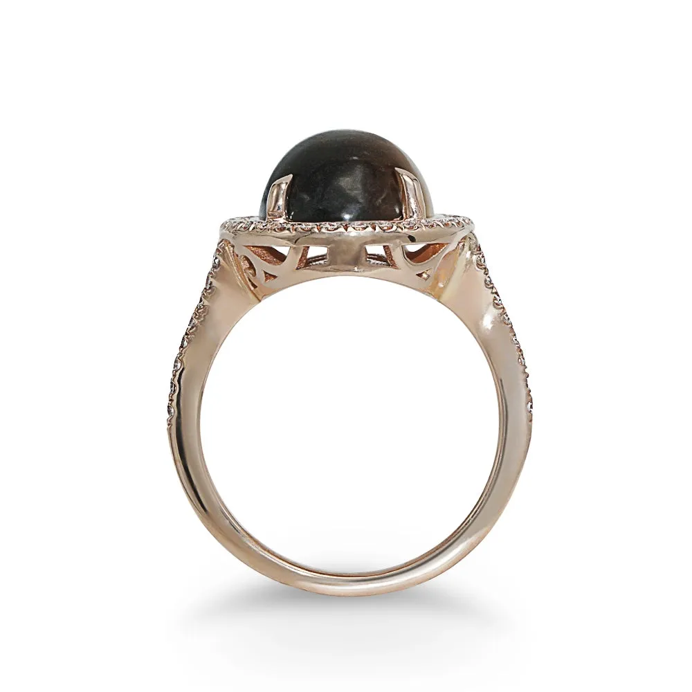 Tiger Eye and Diamond Ring