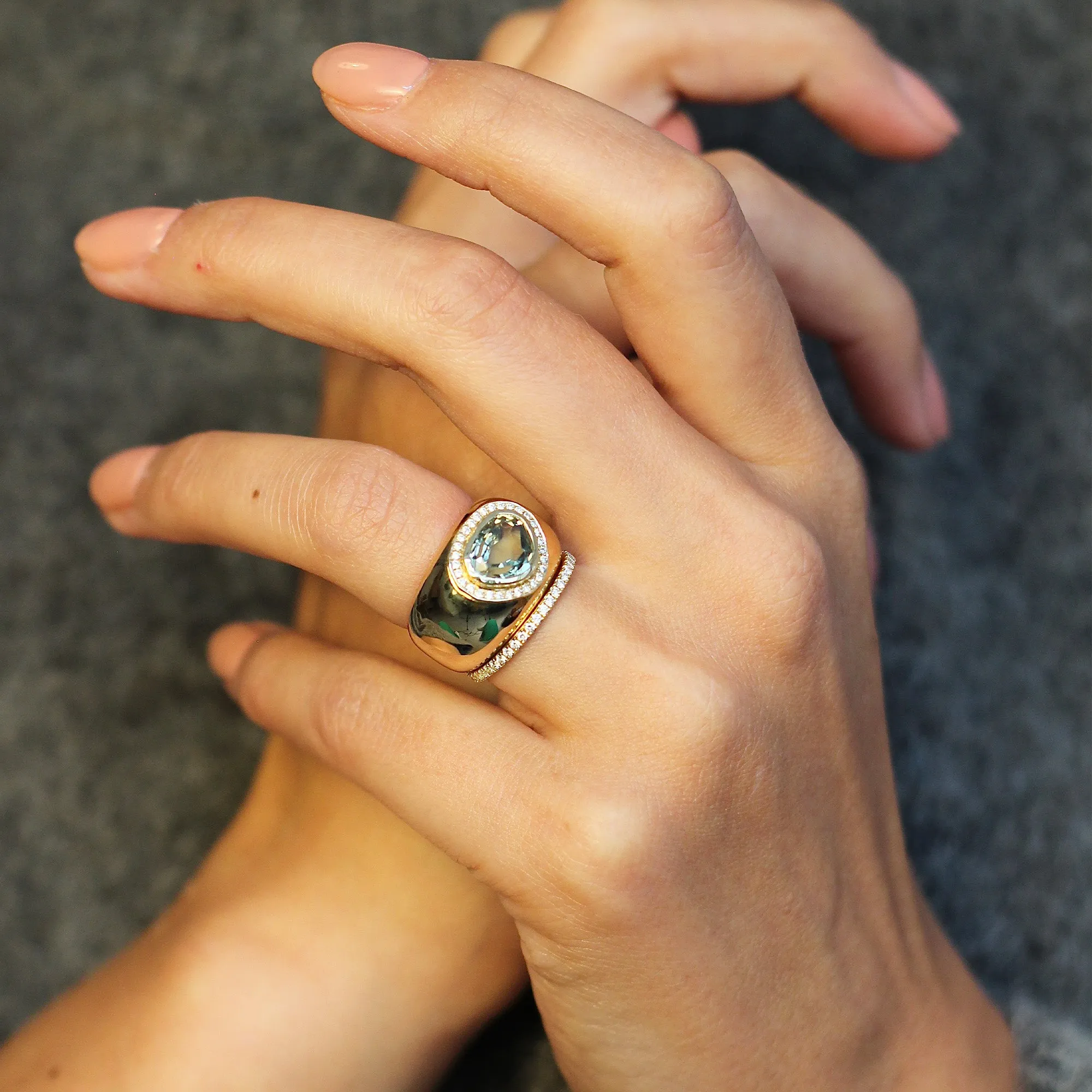 Top Notch Mint Grey Madagascan Sapphire Cocktail Ring