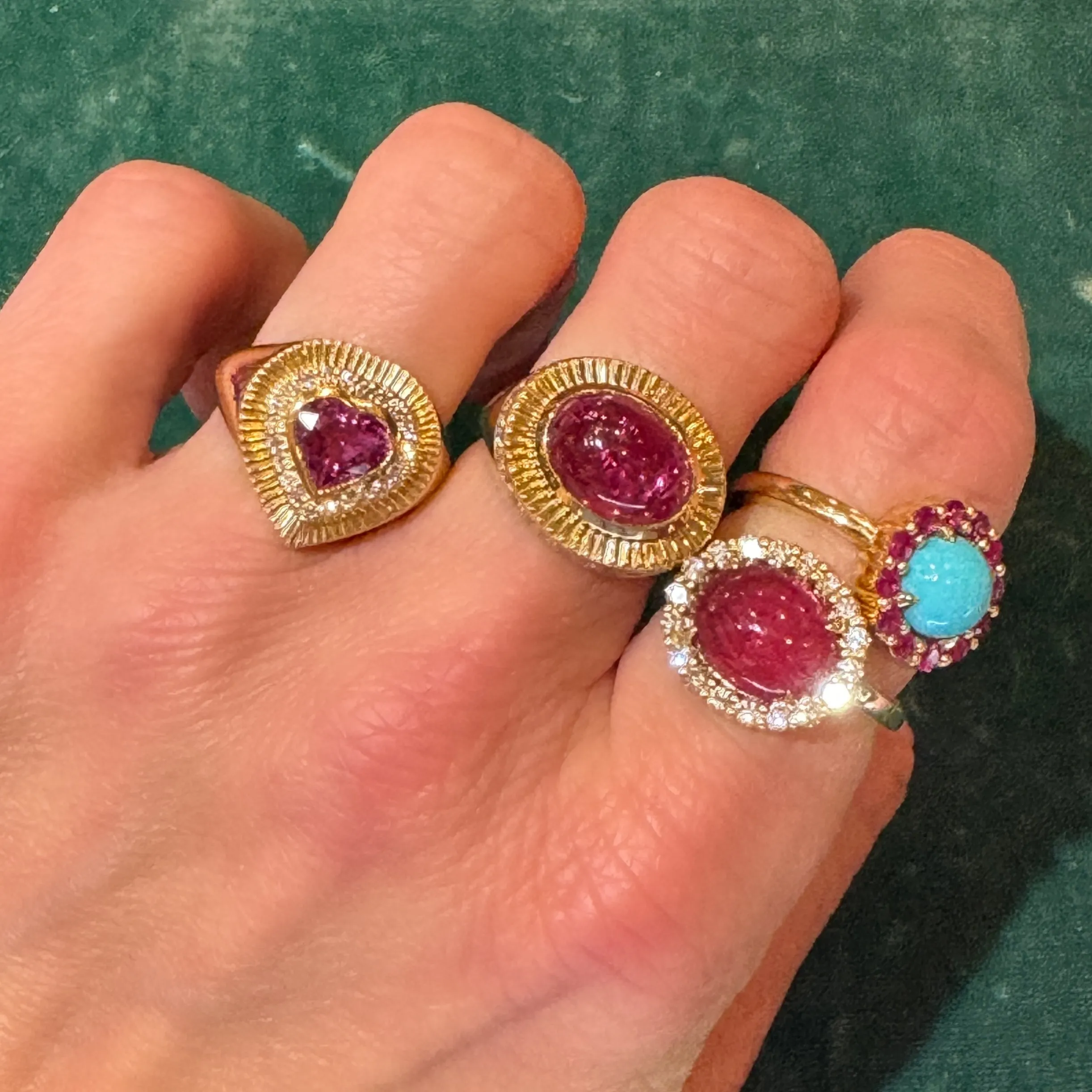 Turquoise & Pink Sapphire Dolly Ring