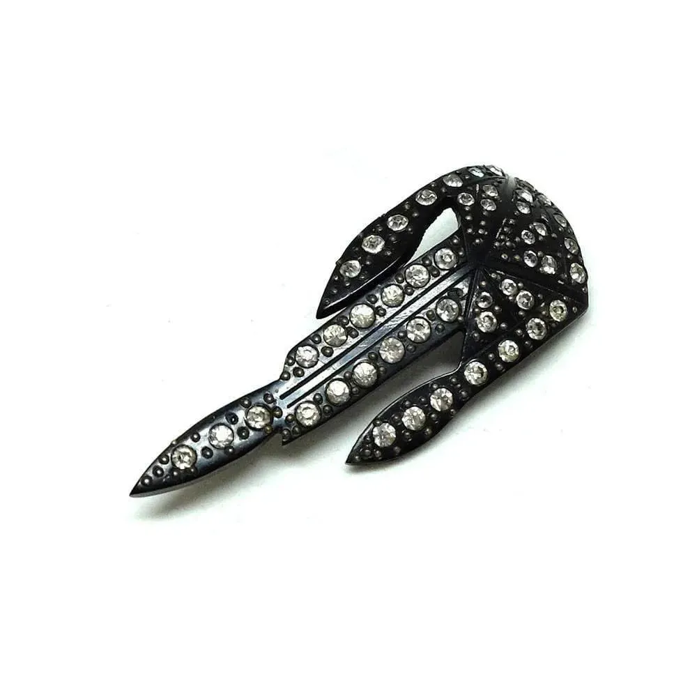 Vintage Art Deco 1920s Hat Pin Diamante Brooch