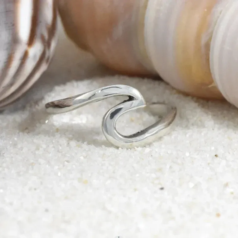 Women's Stainless Simple Steel Wave Ring