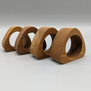 Wood Triangle Napkin Rings (Sold as a set)